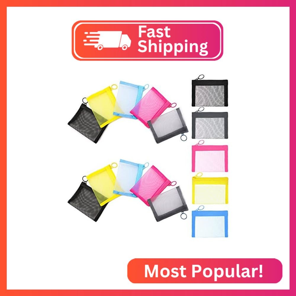 Frienda 15 Pcs Small Zipper Pouch Mini Mesh Pouch with Zipper 4 x 5 Inches in 5