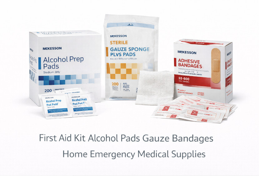 First Aid Kit Gauze 200ct Bandages 50ct Medical Tape Emergency Wound Care