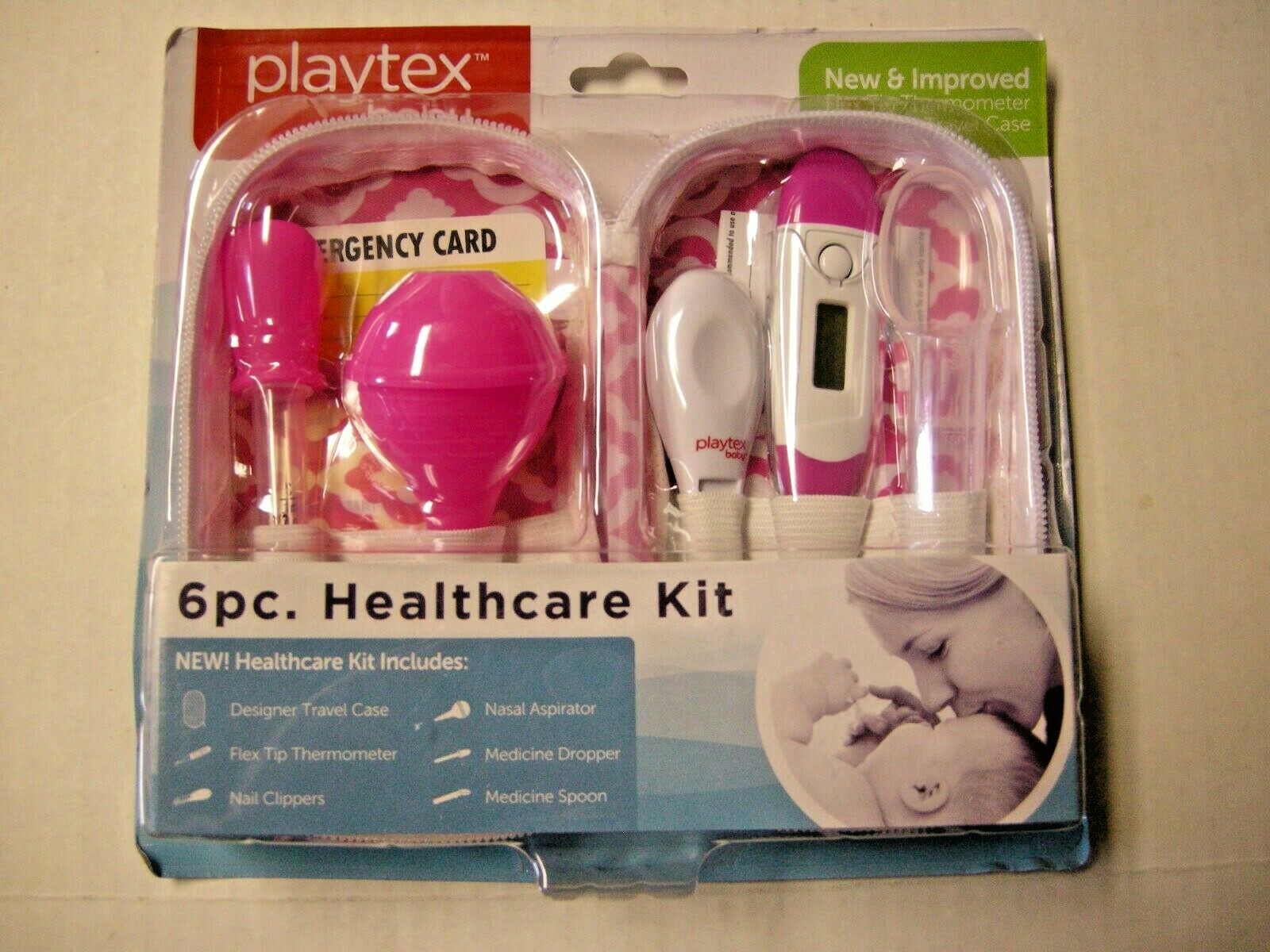 Playtex 6 Pc. Healthcare Kit, Pink, Brand New In Sealed Package