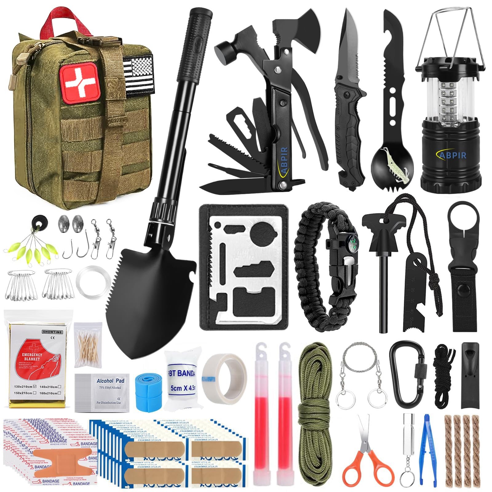 ABPIR Survival Kits, 170 PCS First Aid Kit/Trauma Kit with Essential Survival…