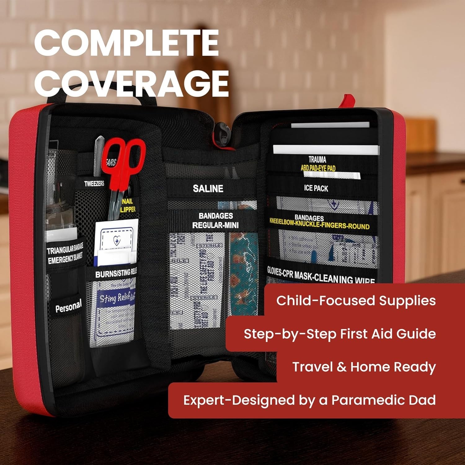 Comprehensive Kids First Aid Kit with CPR Shield – Perfect for Home & Travel Use