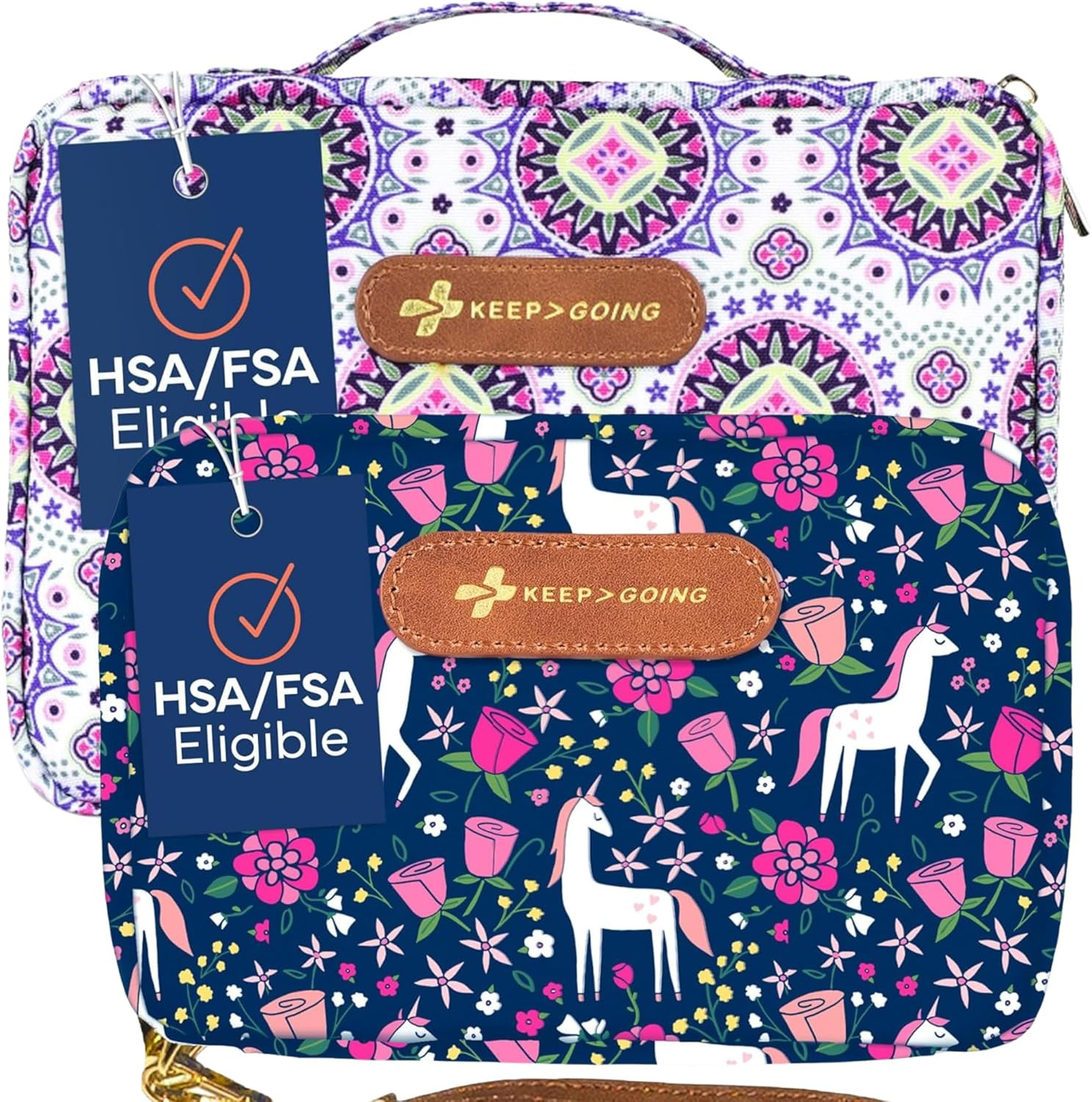 Keep Going Travel First Aid Kit Bundle of 2 Kits, First Aid Kit for Car, Home, D