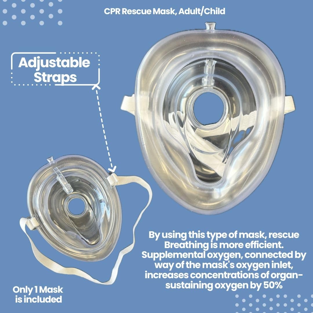 Medical Pack of 10 CPR Rescue Mask, Adult/Child Pocket Resuscitator, Hard Case w