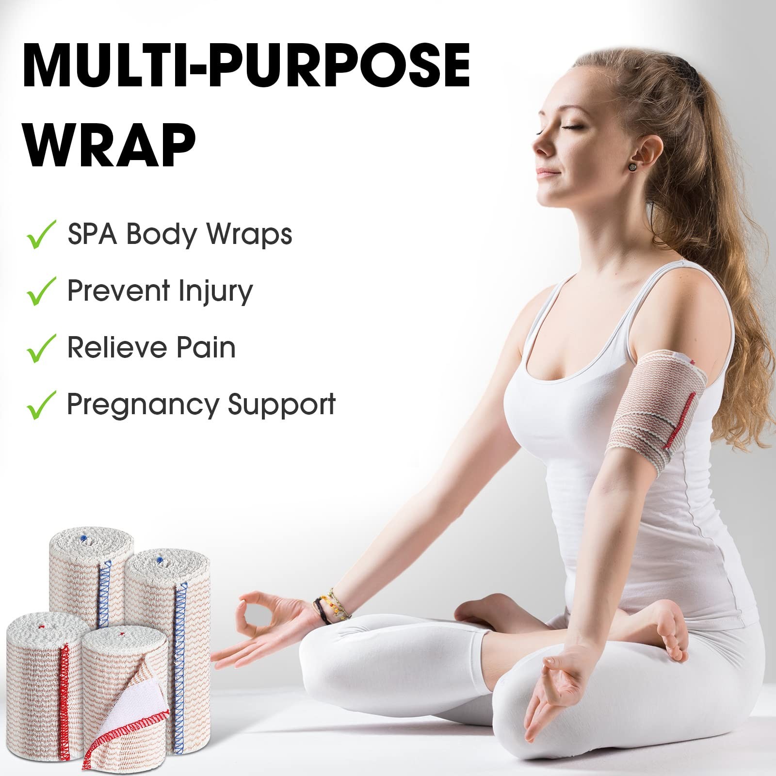 30 Pcs Elastic Bandage Wrap Compression with 3 Inch, 4 Inch in Width