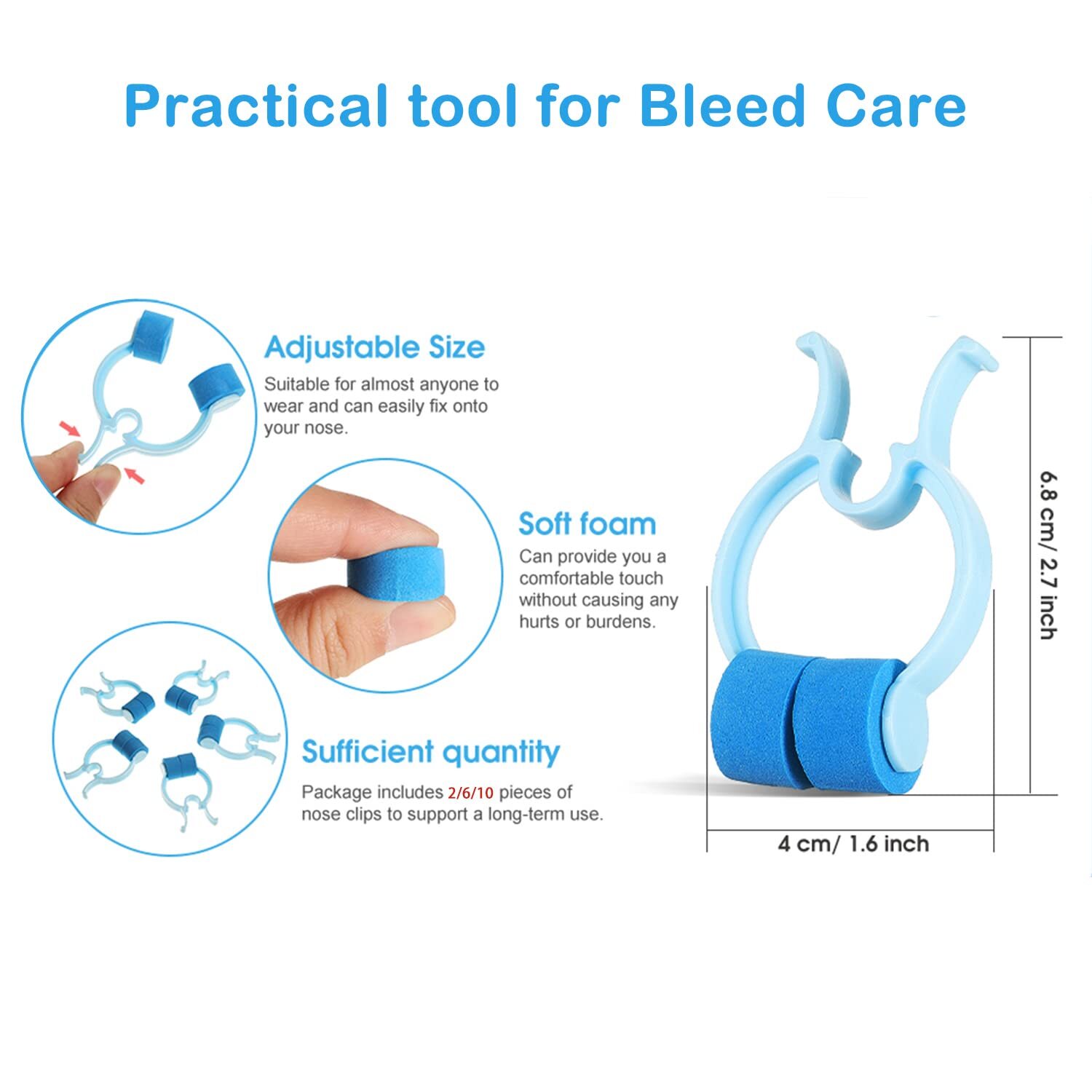 10 Pack Nose Bleed Stopper Clips Fast Painless Epistaxis Relief For All Ages