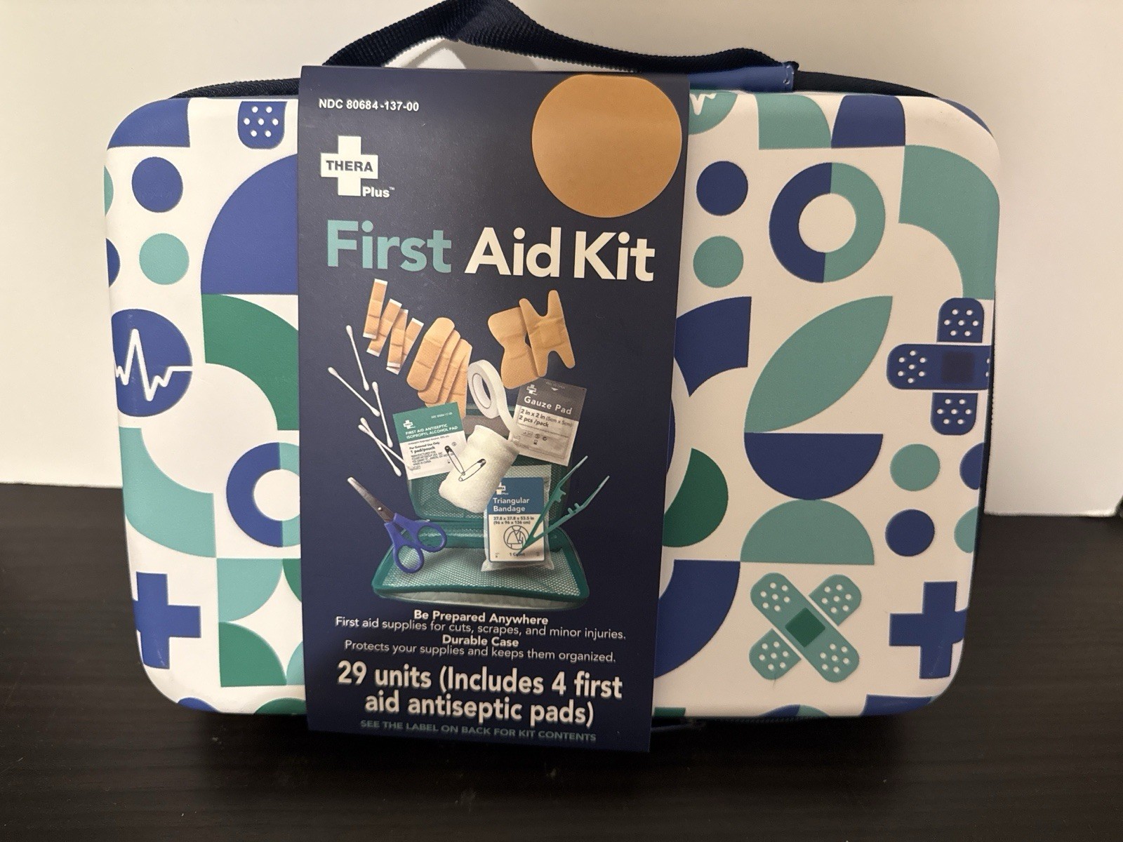TheraPlus First Aid Kit – 29 Pieces – Durable Travel Case