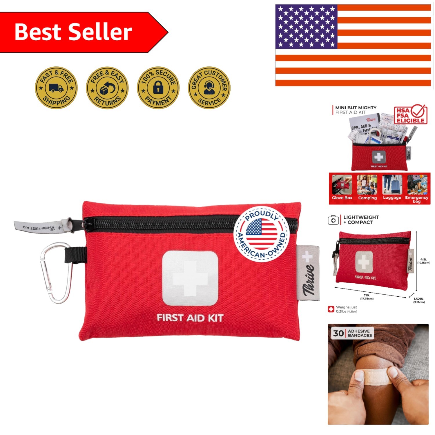 Waterproof Mini Travel First Aid Kit – 66 Essential Pieces for Safety On-The-Go
