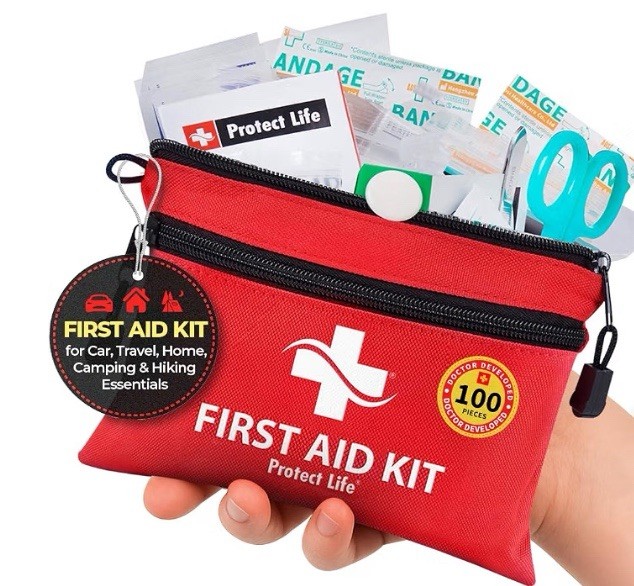Protect Life Mini First Aid Kit, 100 piece Waterproof Emergency Kit