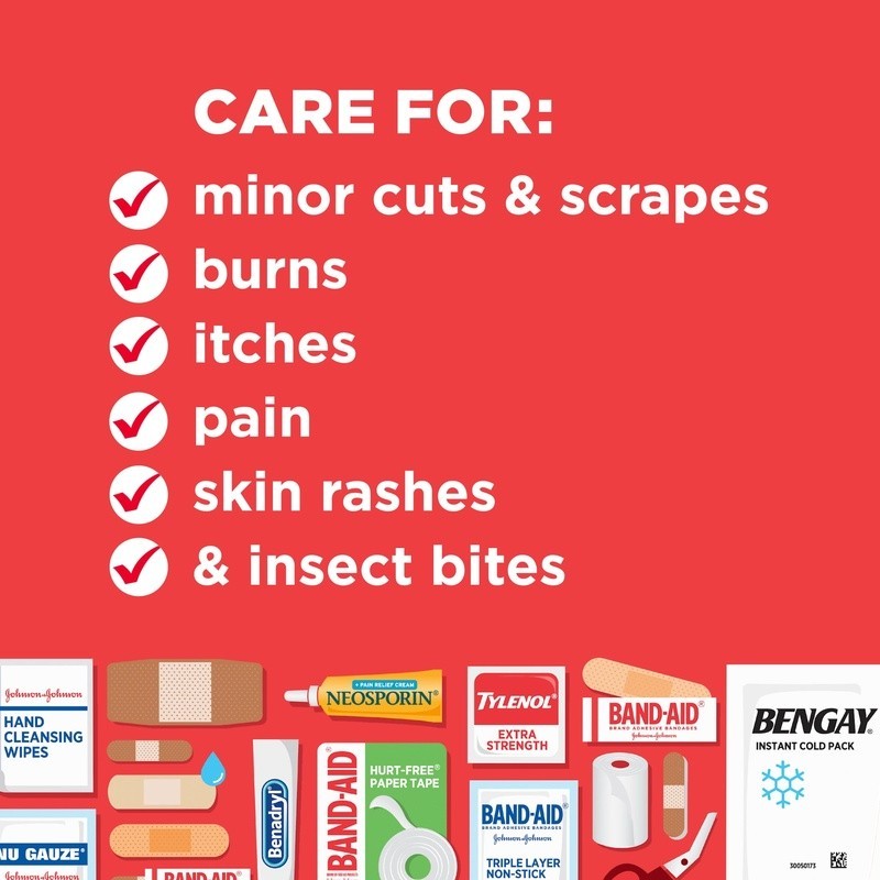 All Purpose Compact First Aid Kit Cuts Scrapes Burns Emergency Supplies New
