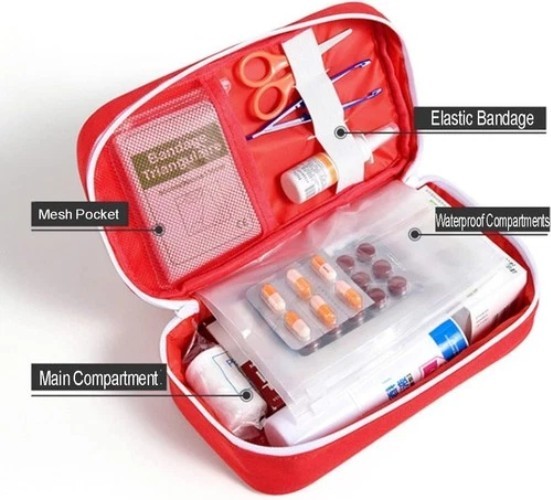 4Pcs Red Empty First Aid Bag Portable Medical Storage Bag Mini Emergency Surv…