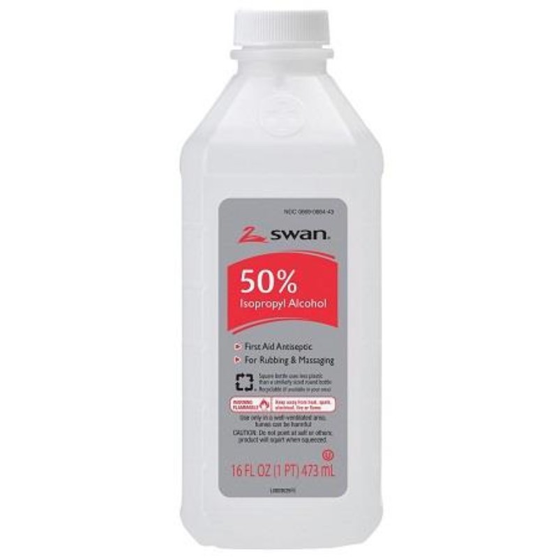 12x Swan Isopropyl Rubbing Alcohol 50% Solution Health Hygiene Bundle Lot 16oz