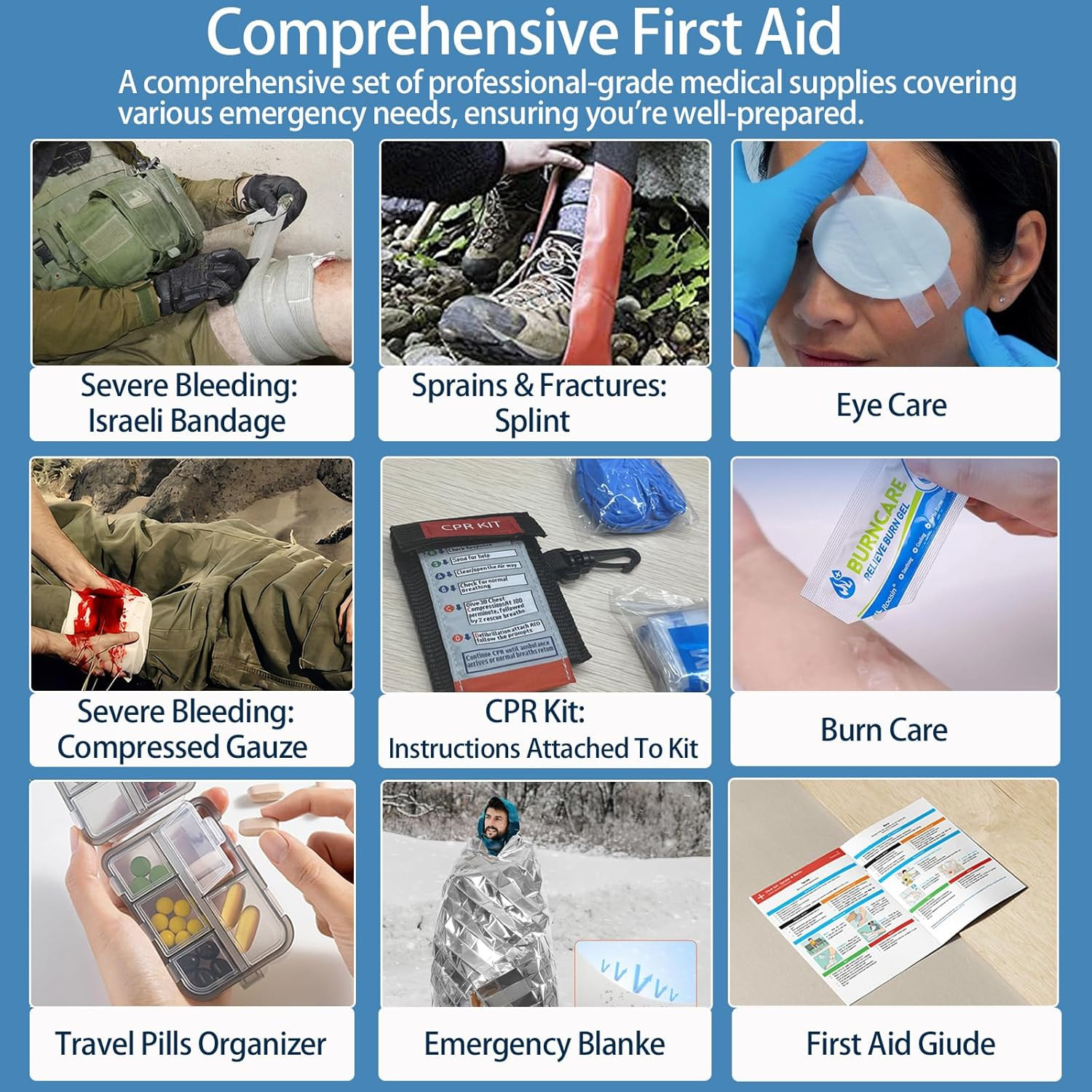Professional Trauma First Aid Kit – Military-Grade Labelled Compartments & MOLL