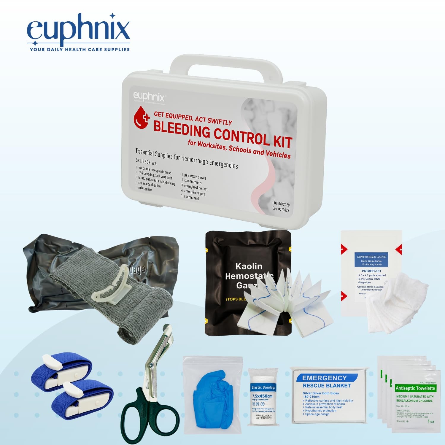 euphnix Mountable Bleeding Control Kit – Essential Emergency Hemorrhage Suppl…