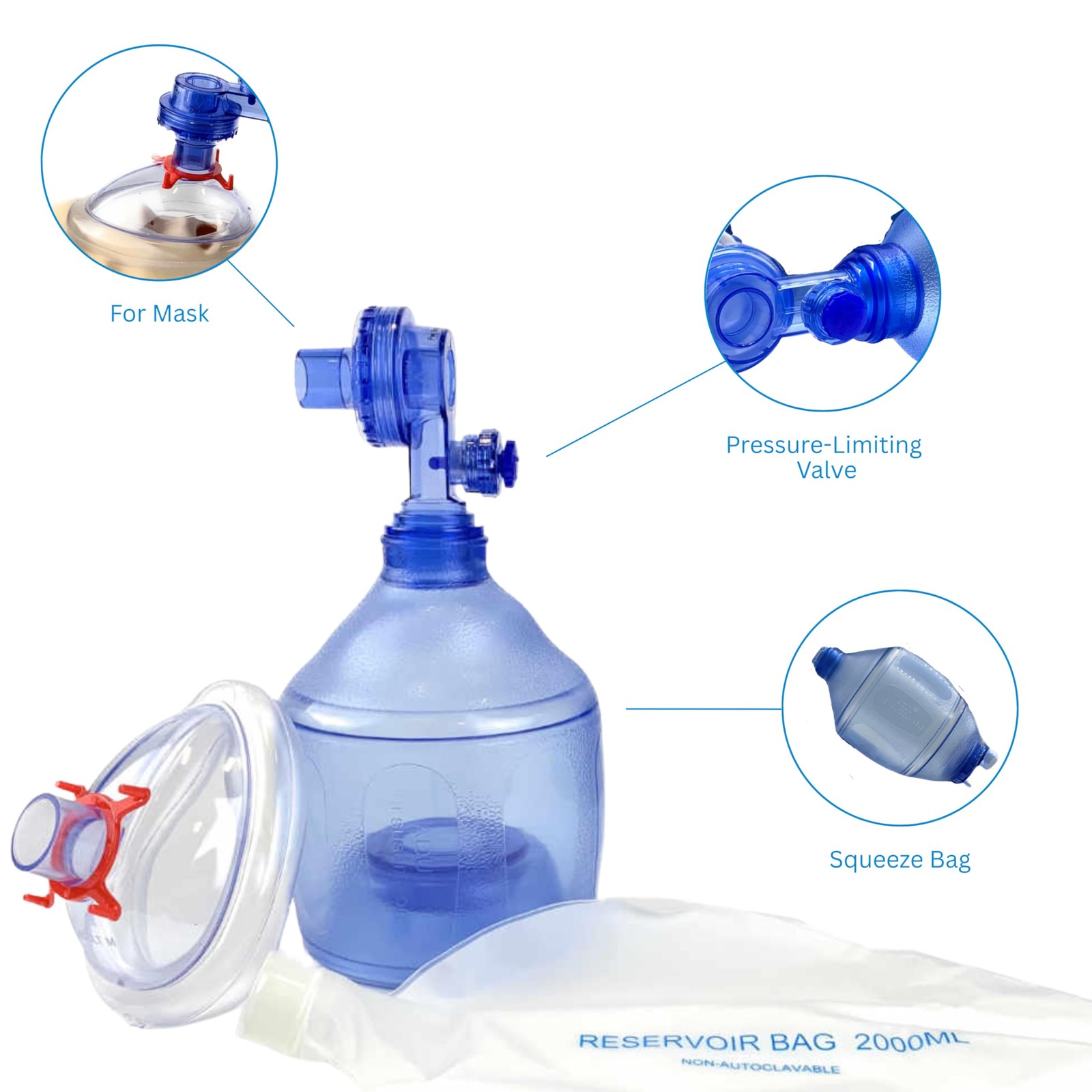 5000BVM-COMBO, 1 Practi-BVM Adult/and 1 Infant CPR Trainings , Includes 1 Inf…