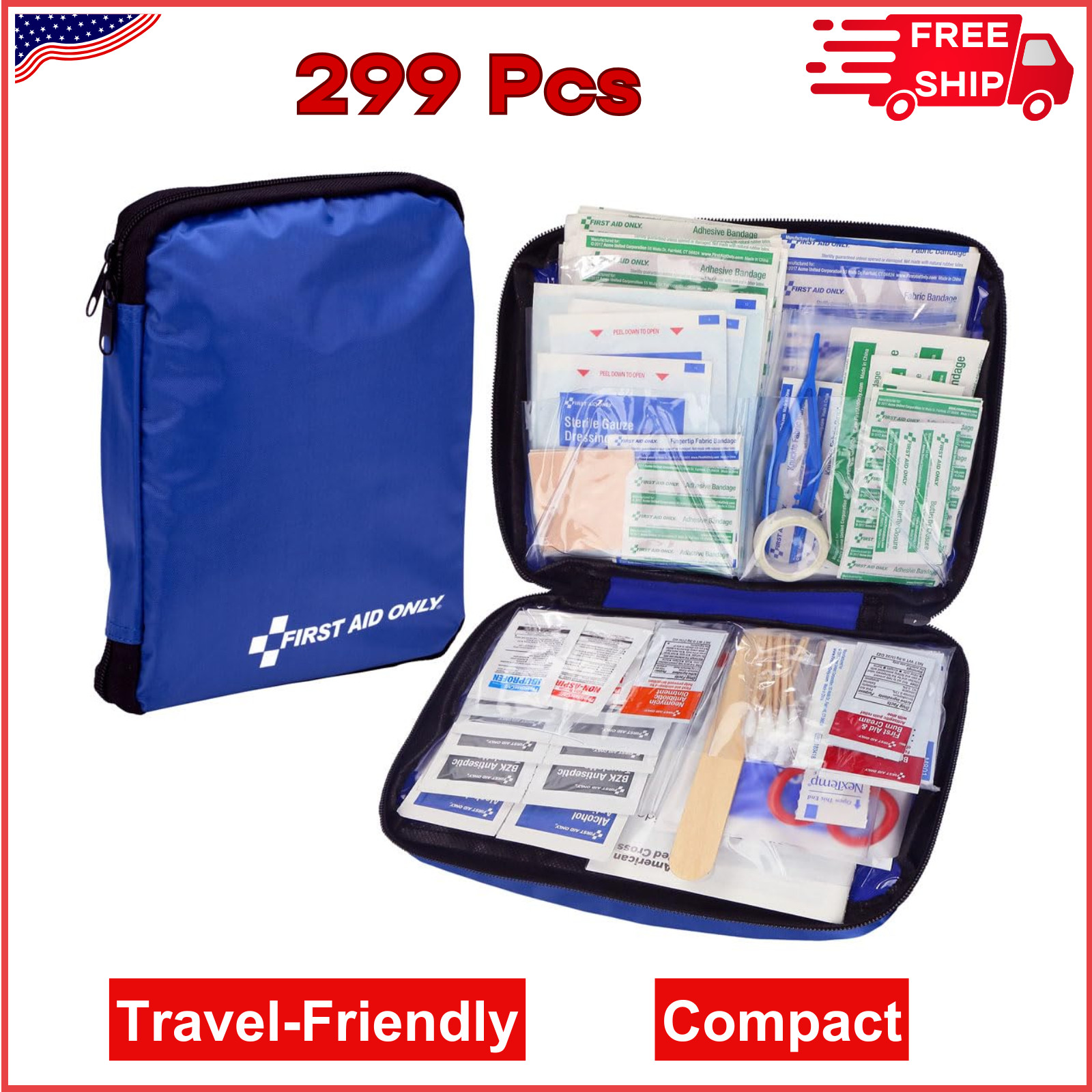 First Aid Only 299 Piece All-Purpose Emergency First Aid Kit For Home, Office