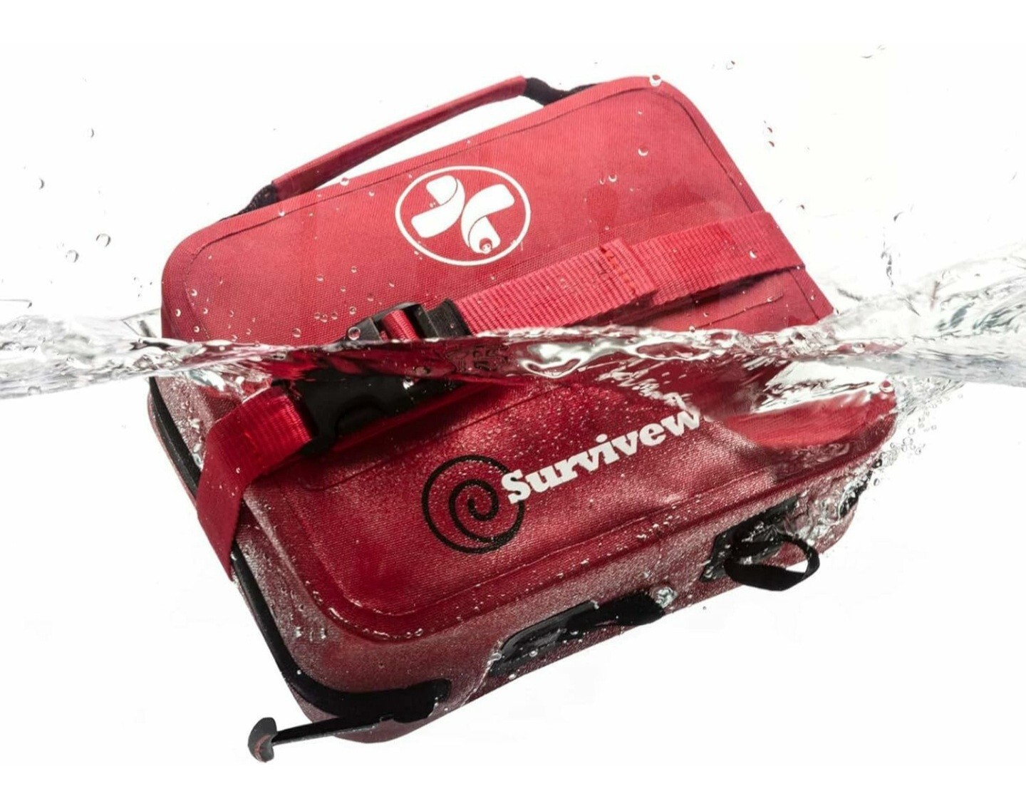Surviveware Waterproof Premium Travel First Aid Kit – Red