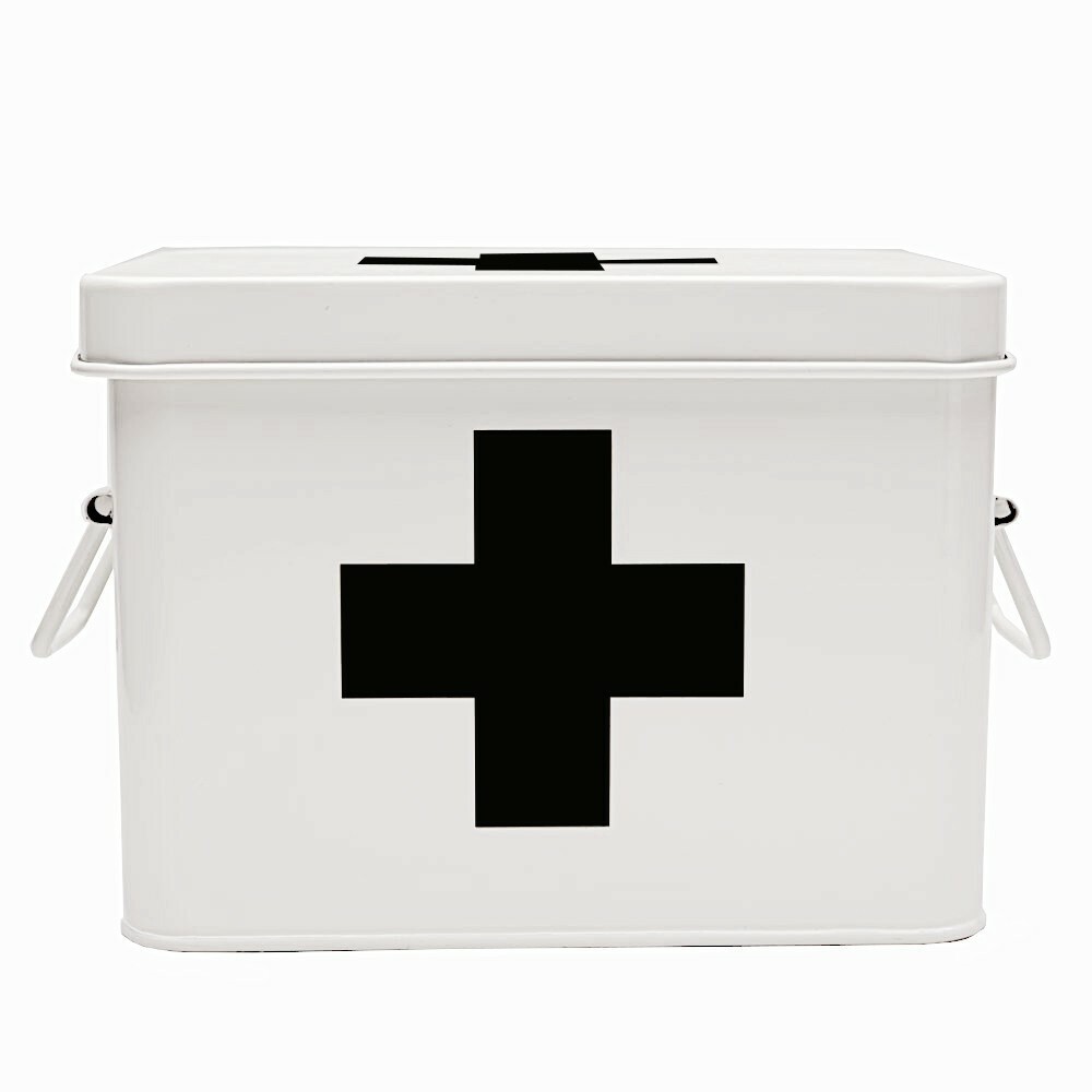 Retro First Aid Kit Empty Metal Storage Box Home Decor Wedding Day After Kit