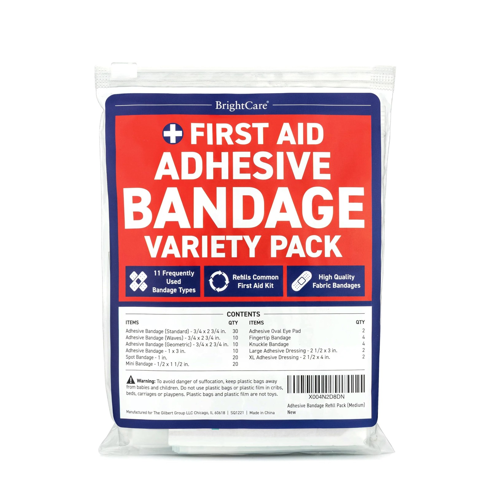Bulk First Aid Bandages in Multiple Sizes and Shapes Including Medium, Clear