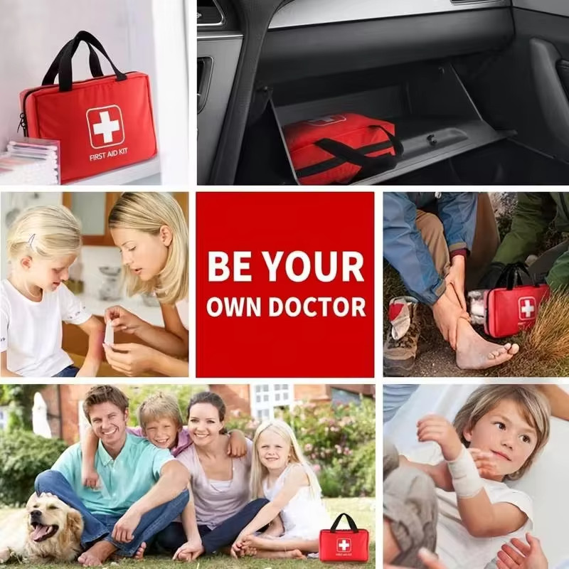 184pcs First Aid Kit, Multi-purpose Emergency Medical Supplies Portable Medical
