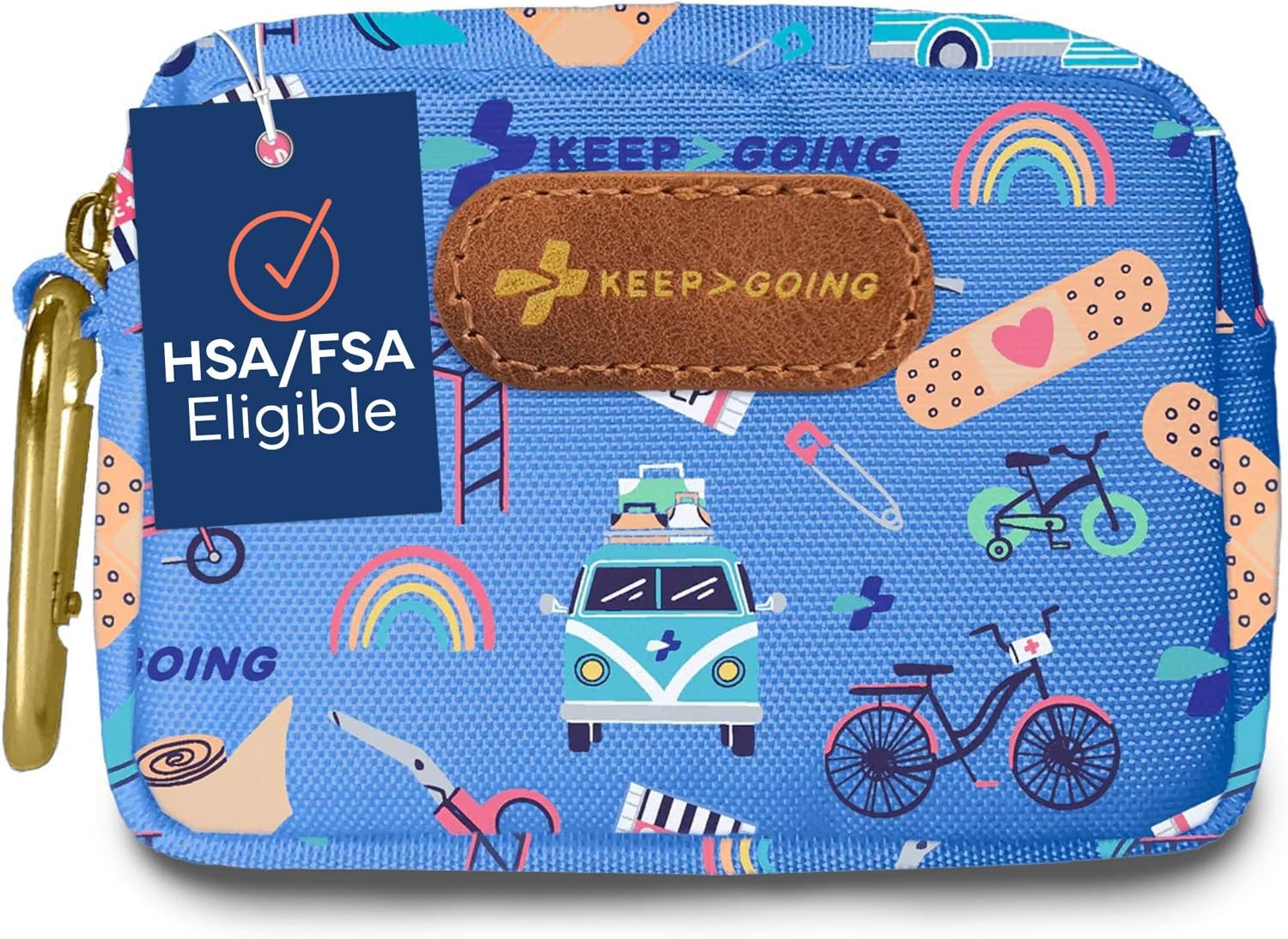 KeepGoing Small Travel First Aid Kit Kids – 60 Pc. Mini Blue