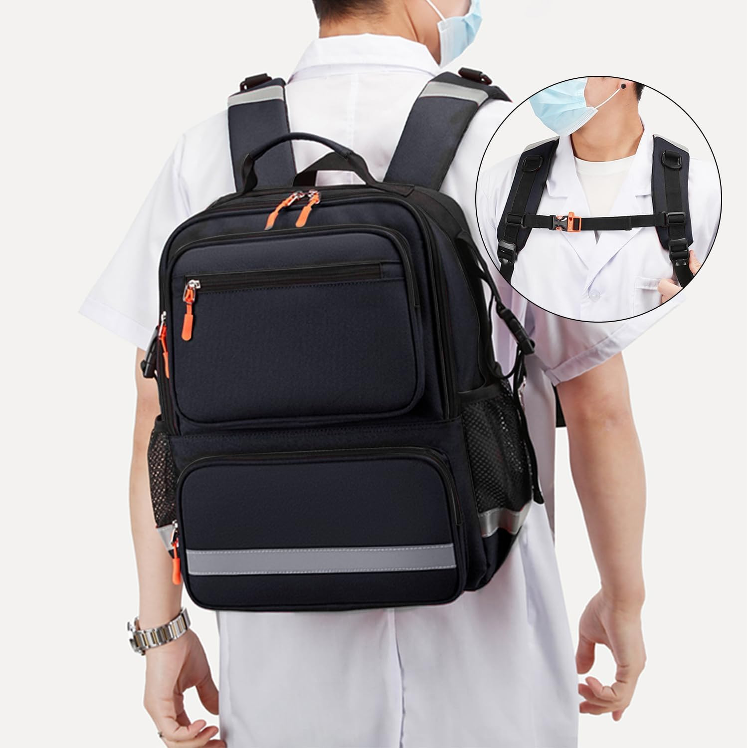 First Responder Bag Trauma Backpack Empty,Medical Emergency Kits Storage Jump Ba