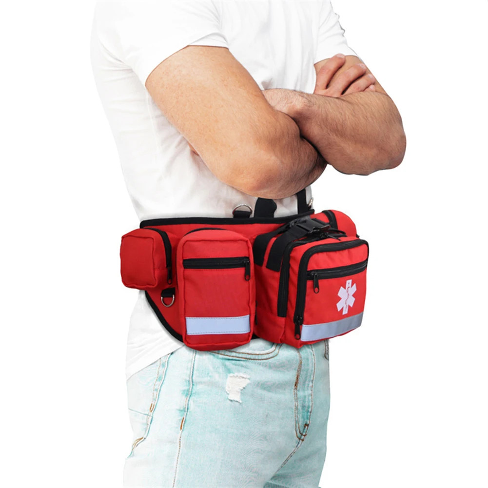 First Aid Kit Medi-cal Bag For Hiking Travel Home Emergency Treatment Case Red