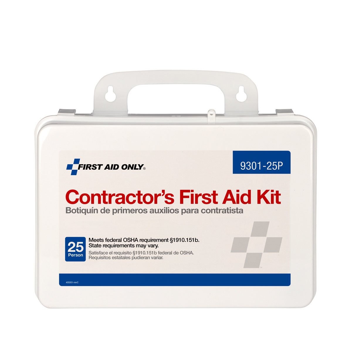 First Aid Only 9301-25P 25-Person Contractor's 176 Piece Set, White