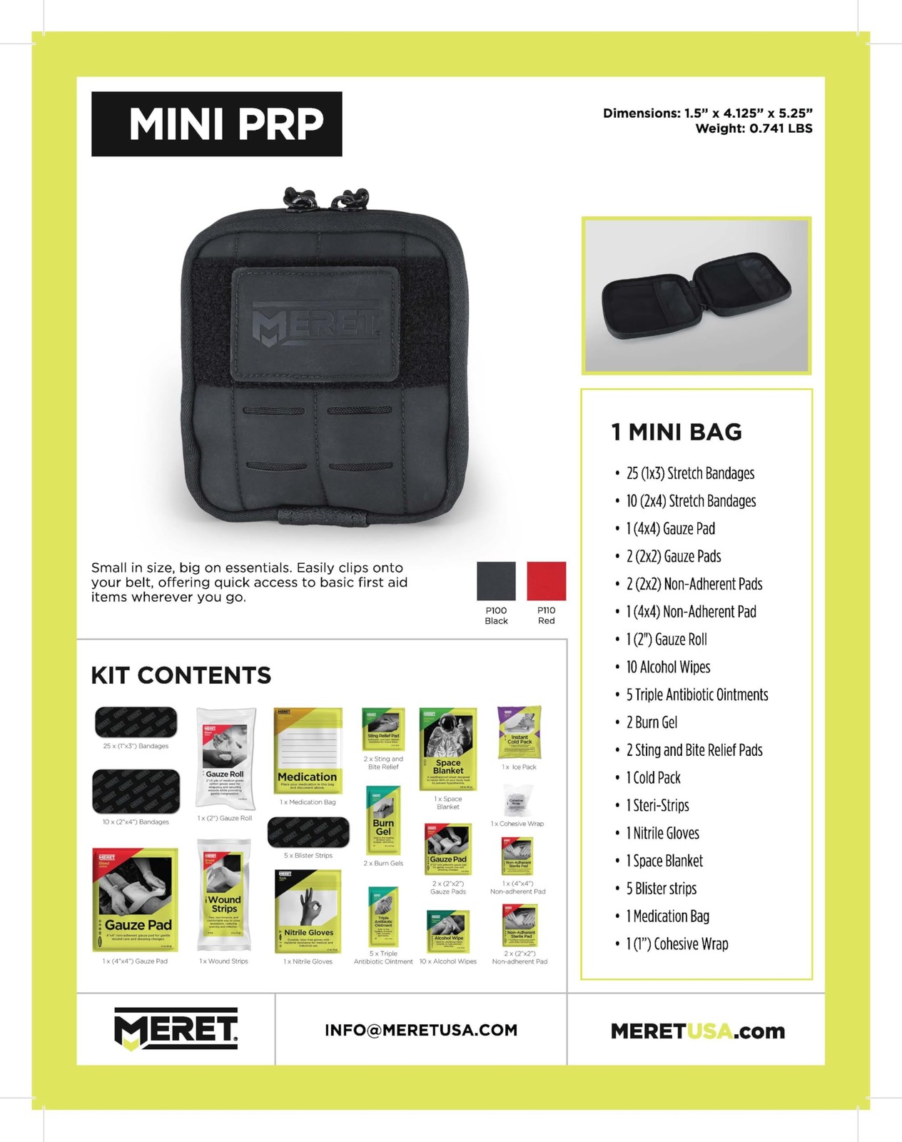 MERET Personal Response Pack – First Aid Kit Bag with Modular Organizer, MOLL…