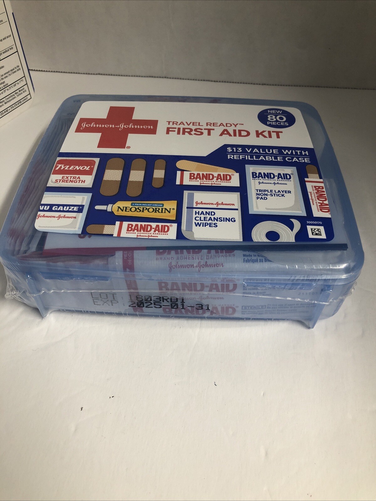 Band-Aid Travel Ready Portable Emergency First Aid Kit for Minor Wound Care with