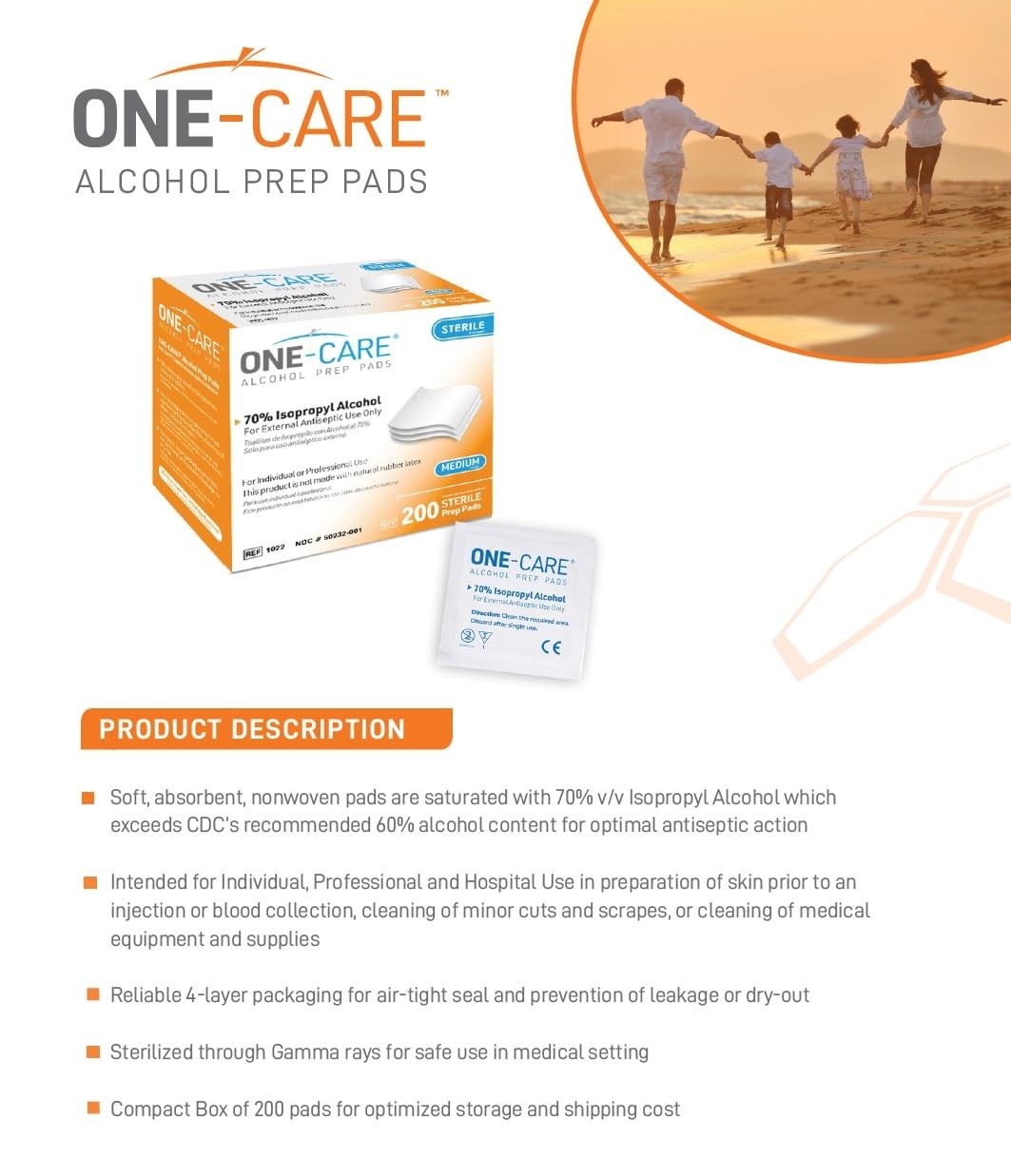 200 Count Unscented 2-Ply Prep Wipes – Ideal for Skin Cleaning & Disinfection