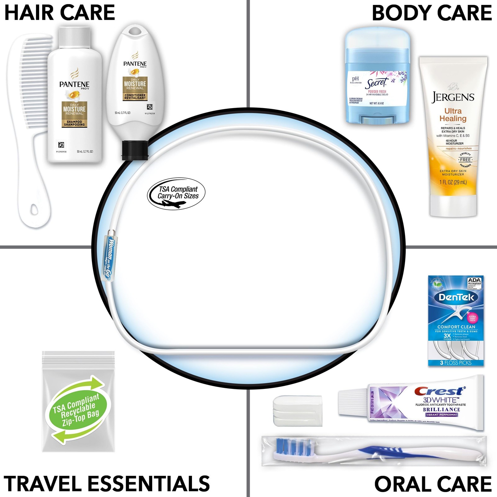 Convenience Kits International Women's Deluxe 10 Piece Kit 1Kit, Pantene