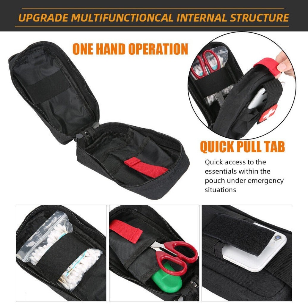Tactical MOLLE Tourniquet Rip Away EMT Medical First Aid IFAK Medical Pouch Bag