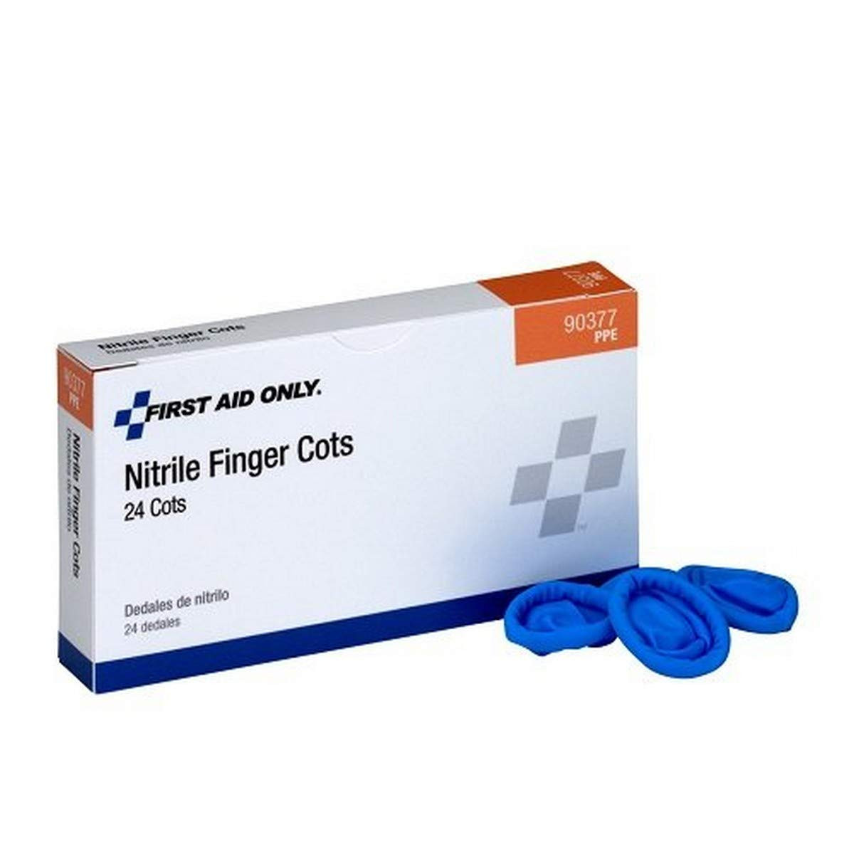 90377 Nitrile Latex Free Finger Cots, First Aid Kit Refill Supplies for Business