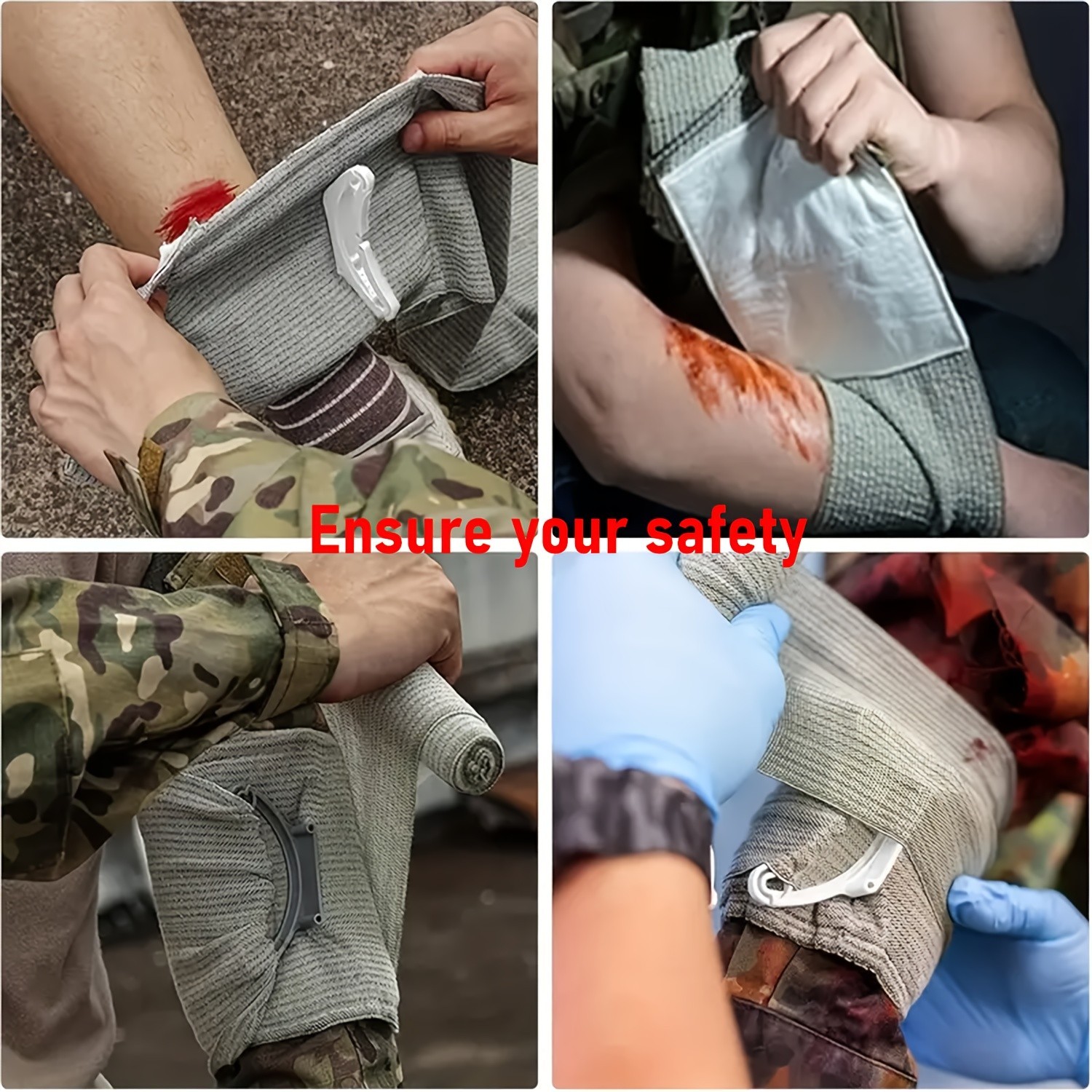 6 PACK 4" Trauma Bandage Emergency Israeli Style Battle Wound Dressing First Aid