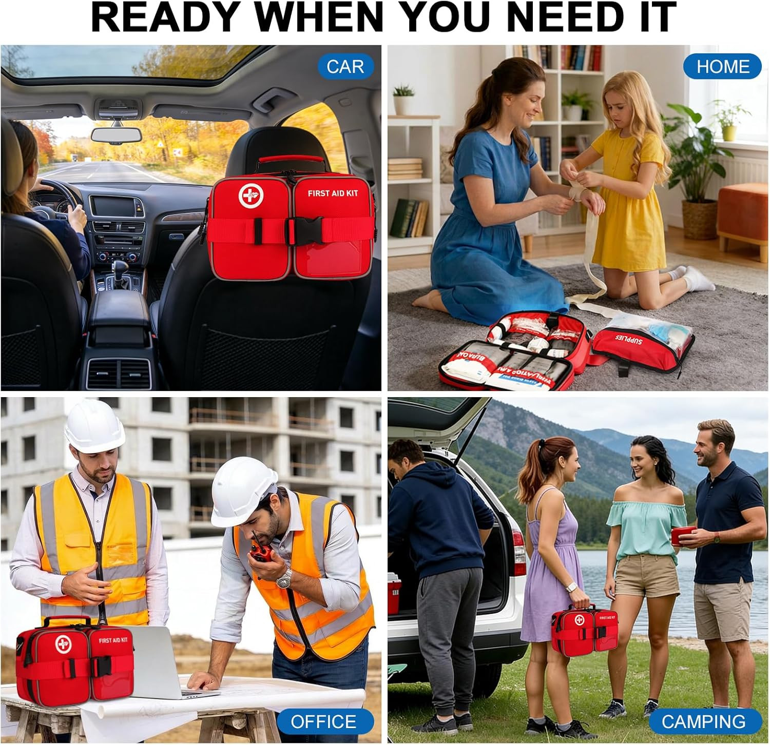 Premium 516 Piece First Aid Kit for Car, FSA Eligible HSA Store Waterproof Compa