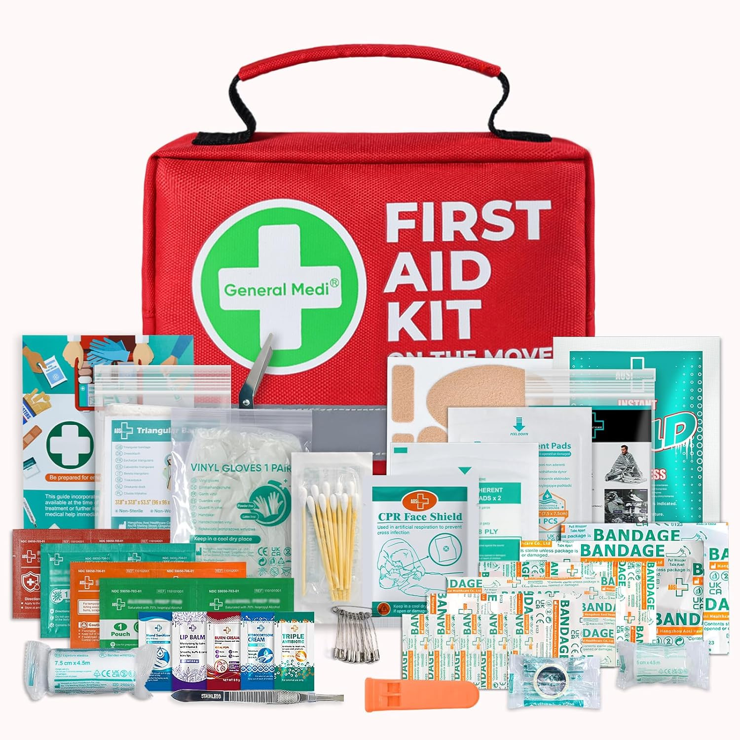 First Aid Kit – 150 Pieces Small Compact First Aid Kit Bag – Includes Instant Co