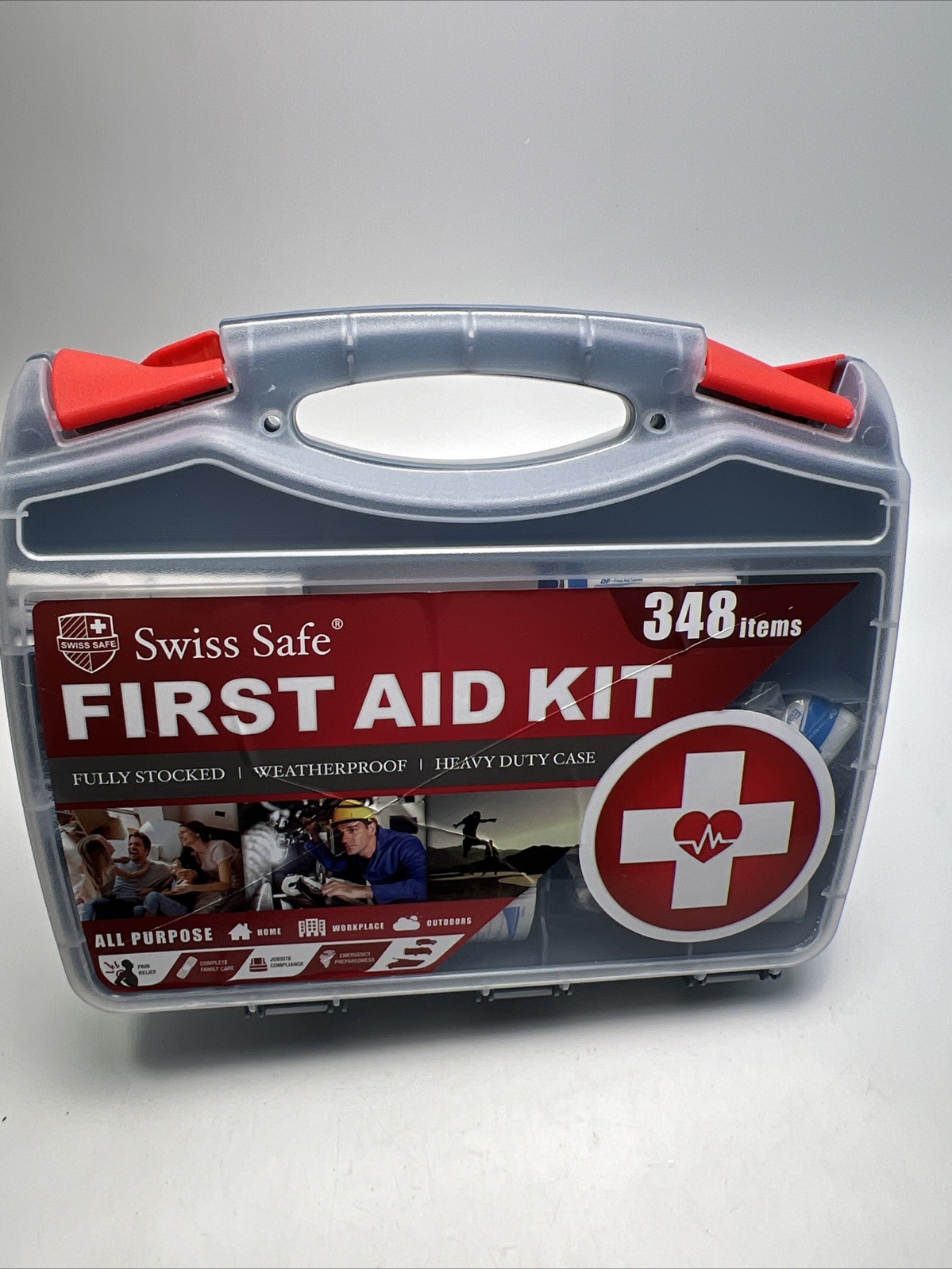 Swiss Safe 2-in-1 Hardcase First Aid (348 Piece) Perfect For Travel And Home