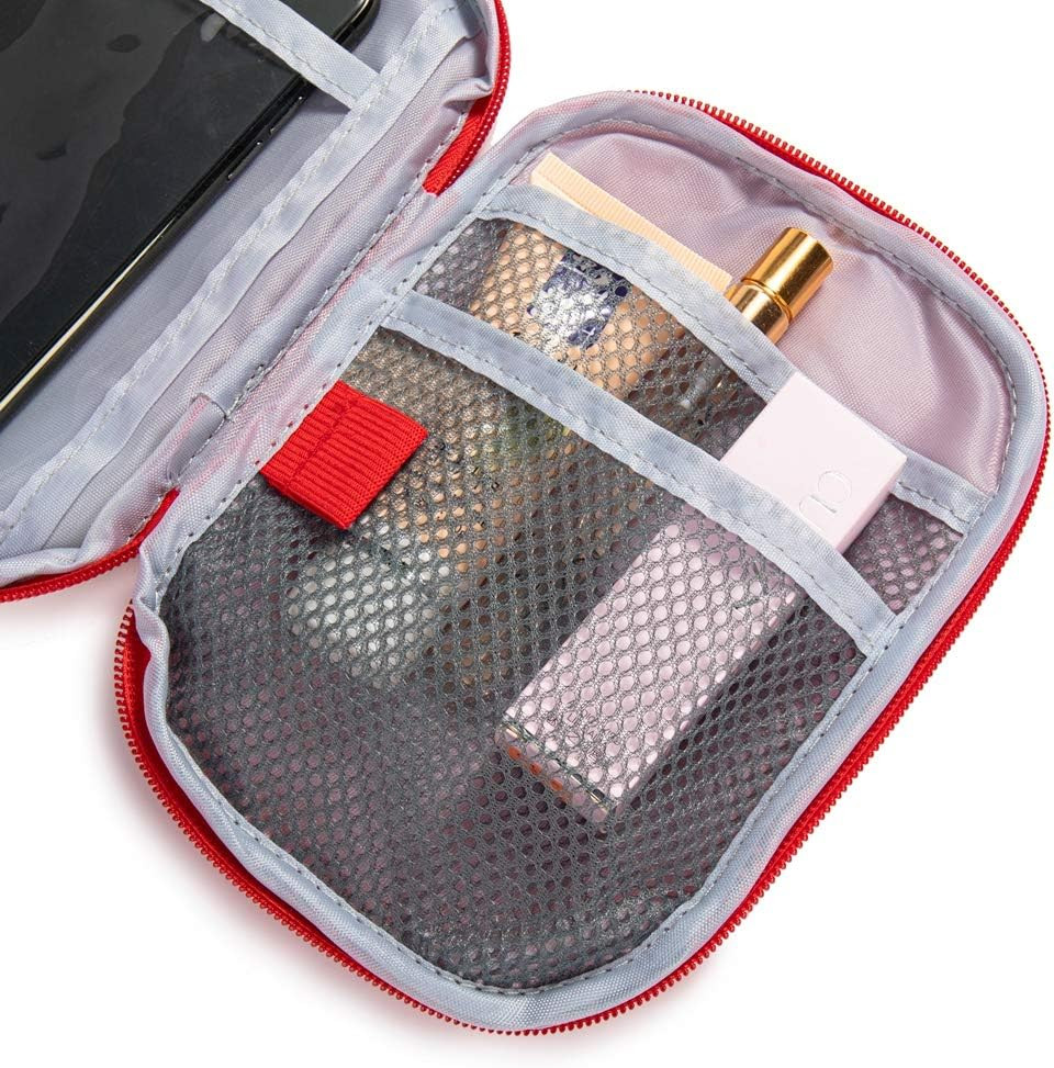 Red First Aid Bag Empty 1St Aid Bag Section Dividers Medical Travel Case Emergen
