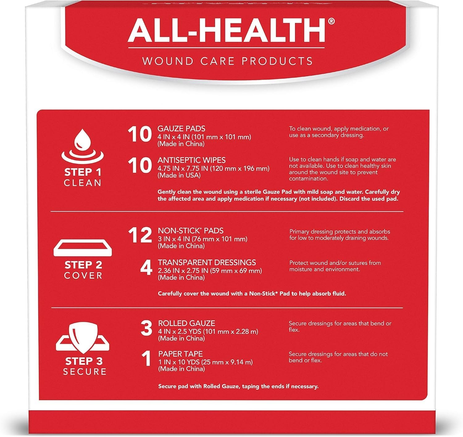 All Health Wound Care Kit & First Aid Supplies, 40 Piece | for 40 Set