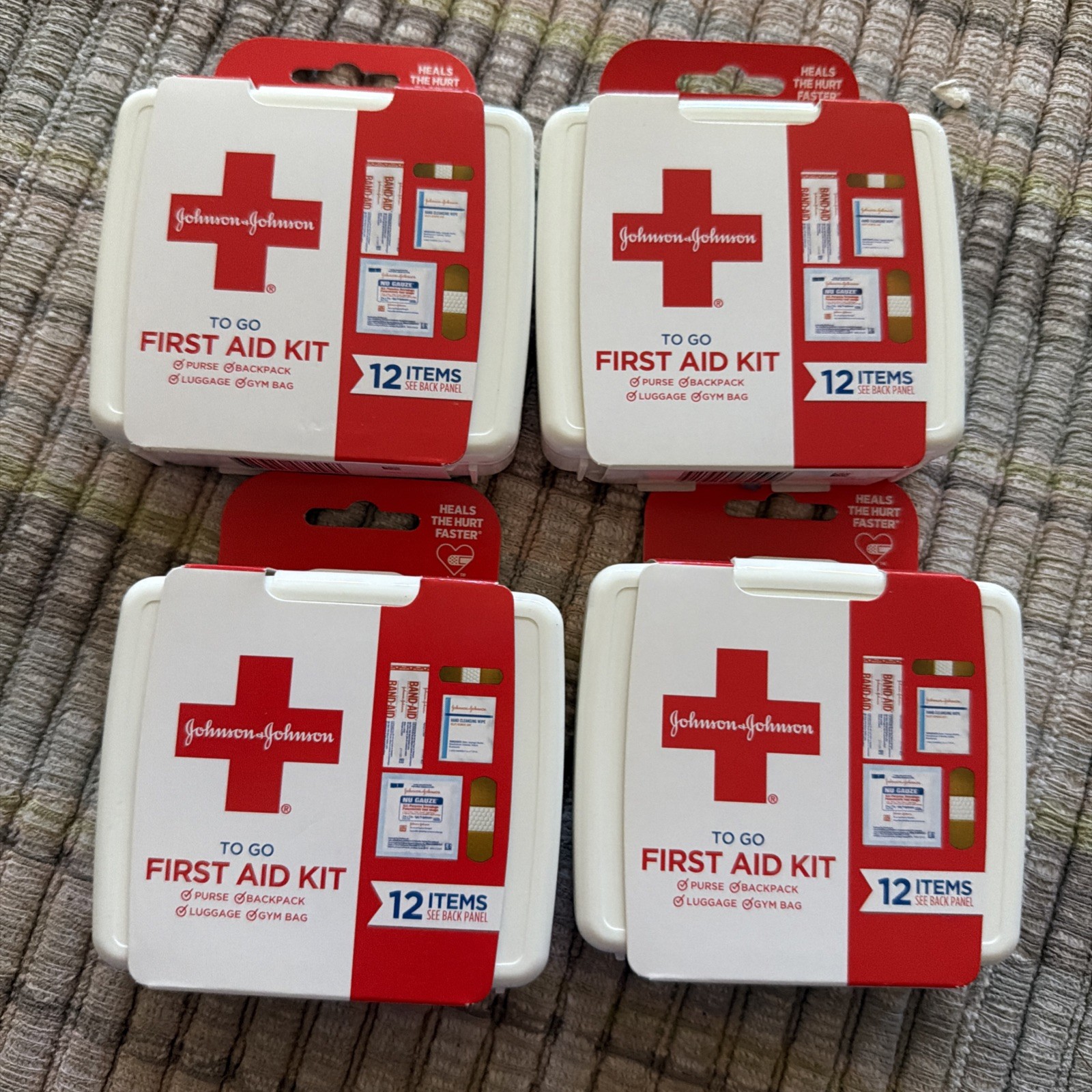 Johnson & Johnson First Aid To Go 12 Count X 4 Pack