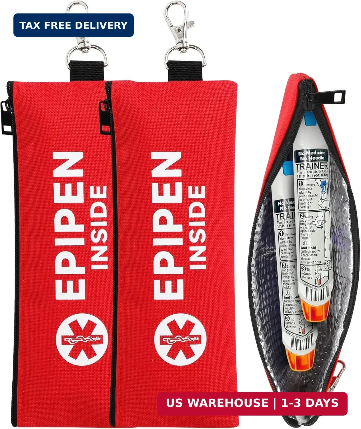 Insulated EpiPen Carry Case for Travel, Soft Portable Medical Bag Holds 1 EpiPen