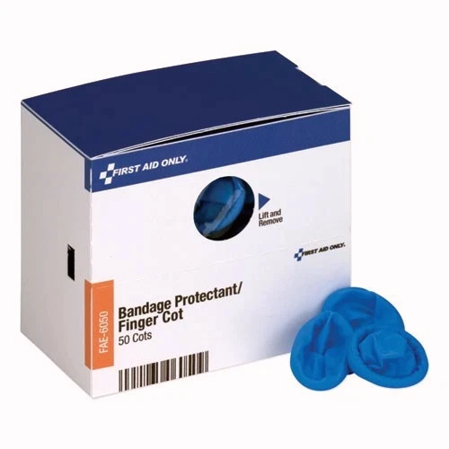 First Aid Only Refill – Nitrile Finger Cots, One Size Fits Most, Blue, 50/Box