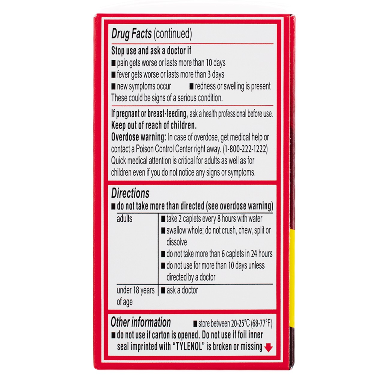 2 Pack Tylenol 8 HR Caplets Arthritis Pain Acetaminophen Caplets, 650 mg, 24 Ct
