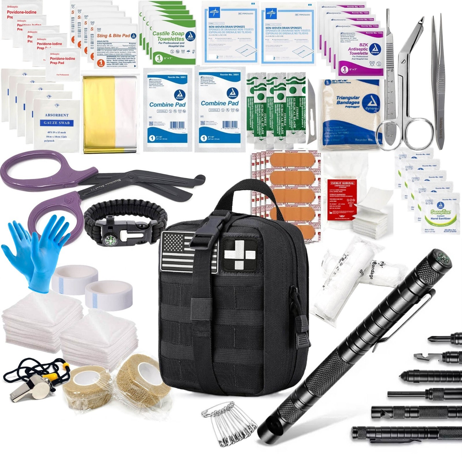 147 Pcs IFAK Emergency Tourniquet Medical Bag Travel First Aid Kit – Molle Pouch