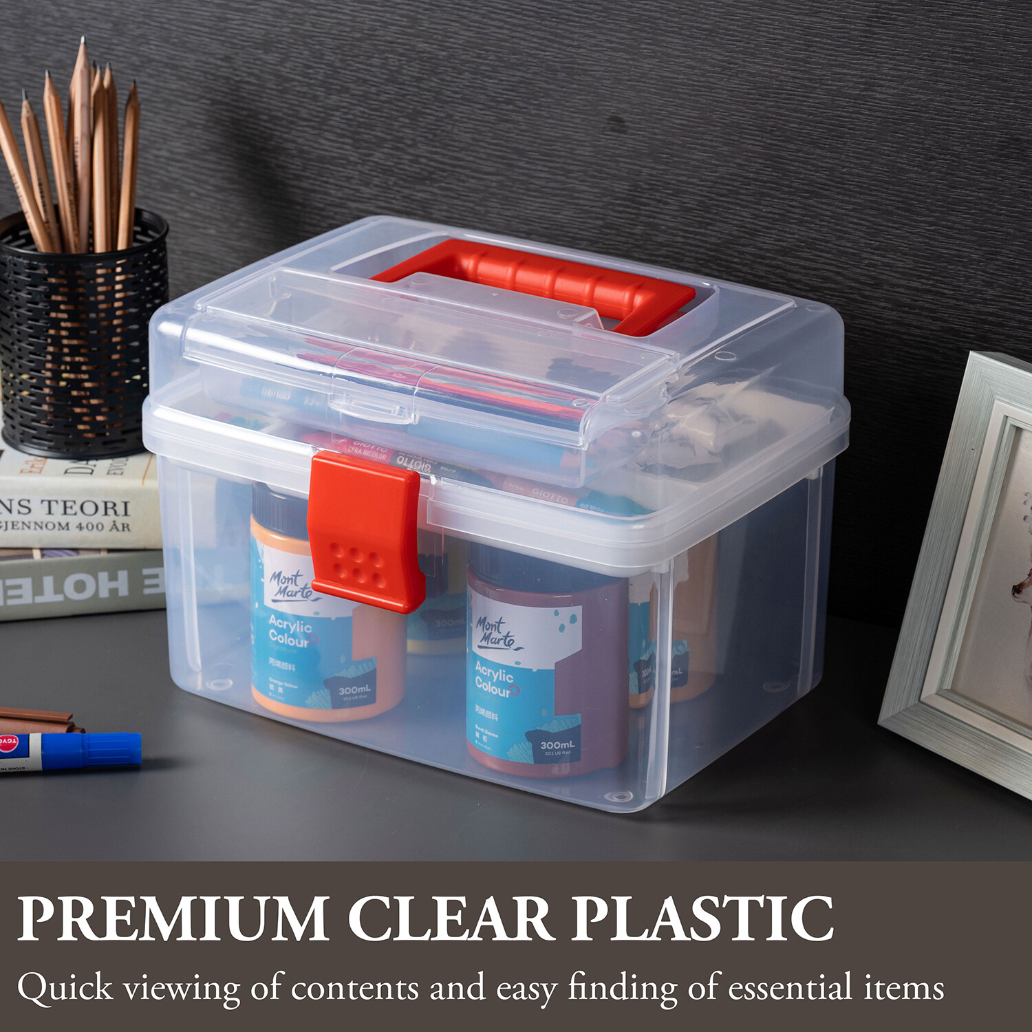 Clear Plastic Medical Storage Box w/ Lid, First Aid Bin, Portable Emergency Kit