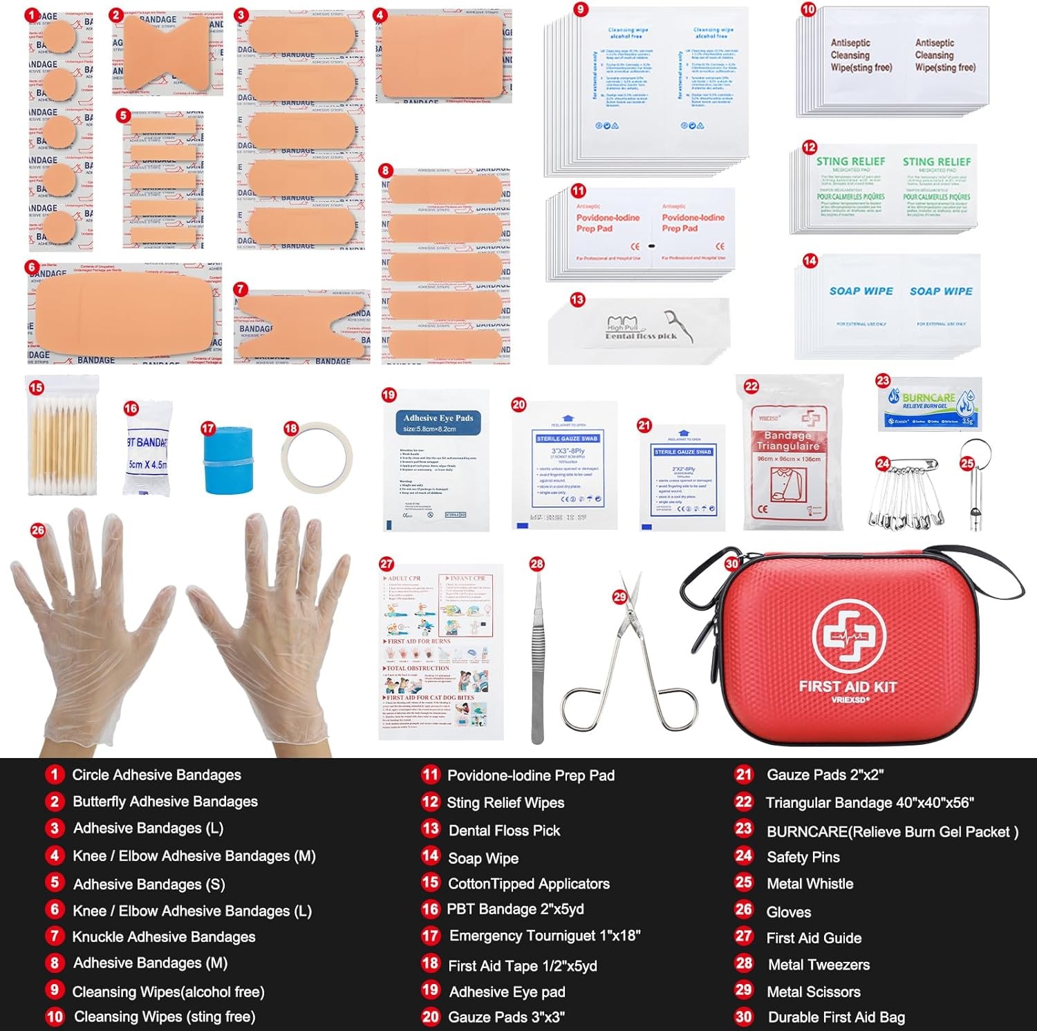Mini First Aid Kit – 150 Piece Small Waterproof Hard Shell Medical Kit for Home,