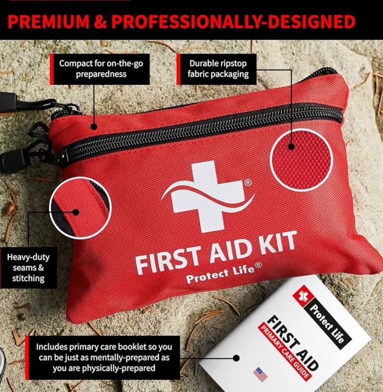 Protect Life Mini First Aid Kit, 100 piece Waterproof Emergency Kit