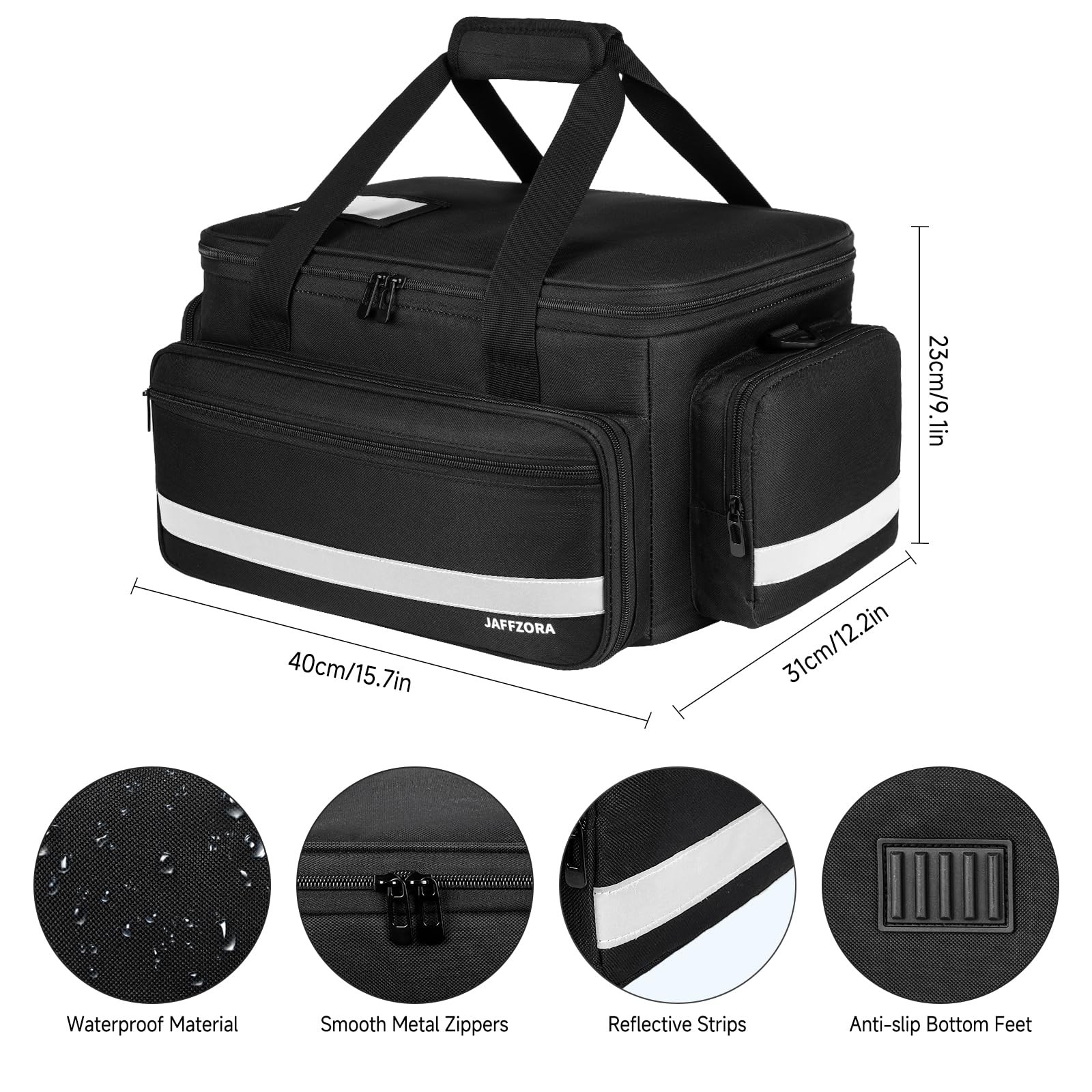 Large Medical Bag for Nurses, Empty First Aid Organizer with Shoulder Strap