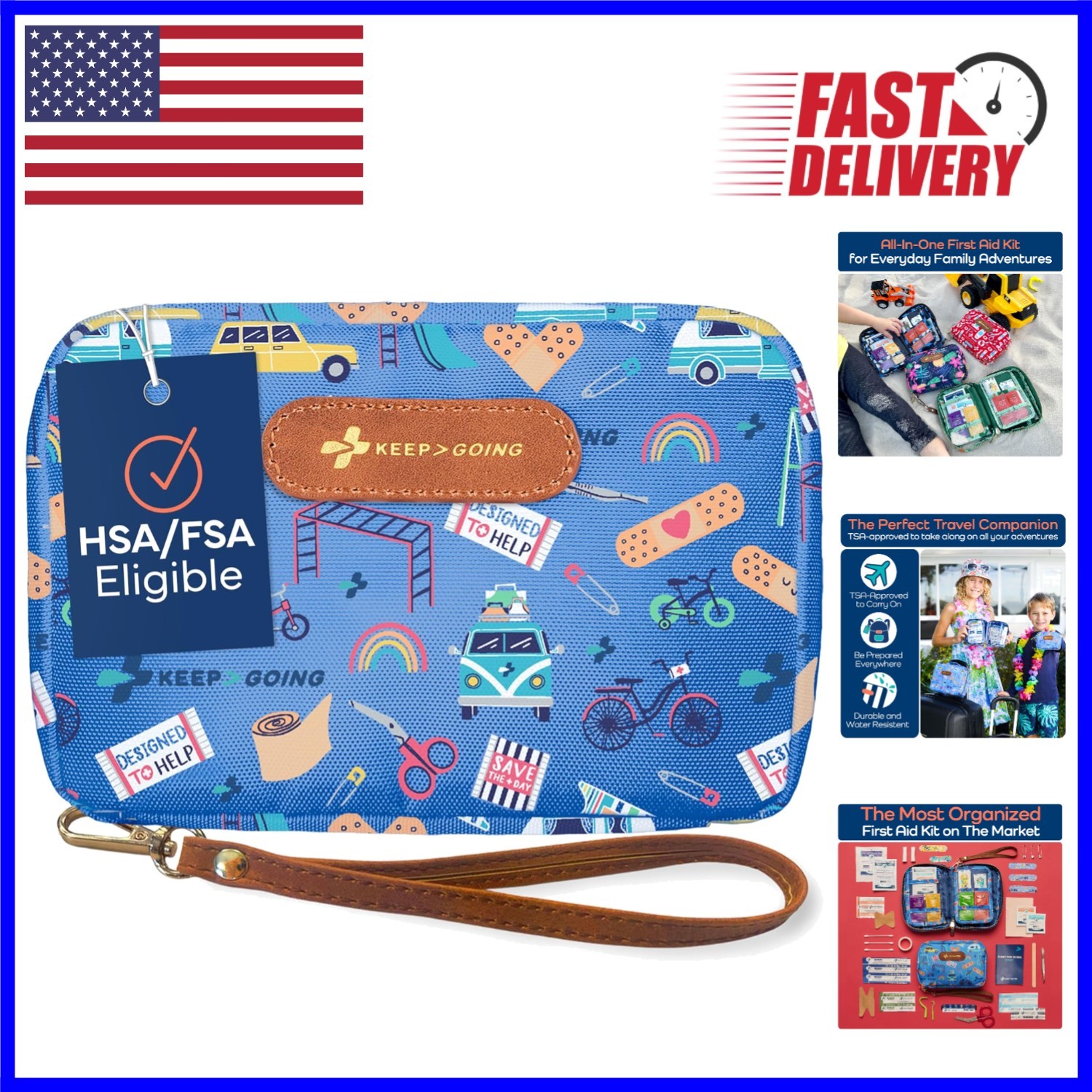 Family-Safe 130-Piece Mini First Aid Kit – Perfect for Diaper Bags & Backpacks