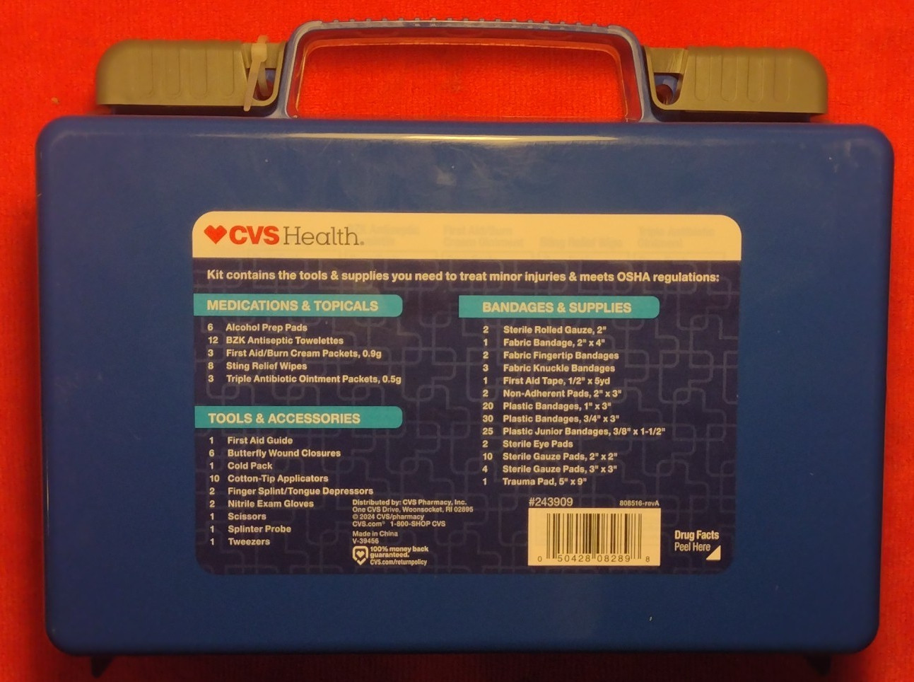 First Aid Kit CVS HEALTH Multipurpose 160 pieces #243909 NEW FACTORY SEALED